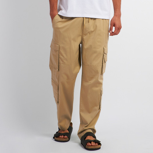 Pantalón Hombre Kevingston Cargo Bower Liso Camel Gastado