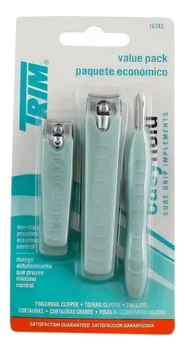 Set De Corta Uña Grande + Pequeño + Pinzas Easy Hold Trim