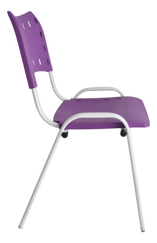 Kit Com 3 Cadeira Iso Recepção Clinica Fixa Otimiza Eh Aço B Cor Violeta