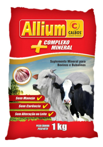 Sal Mineral Allium 1kg Para Bovinos De Corte Calbos