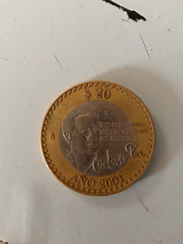 Moneda De 20 Pesos De Octavio Paz Año 2001 