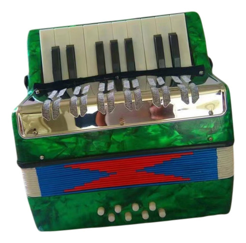 17 Teclas 8 Botones De Acordeón De Piano Bajo Verde