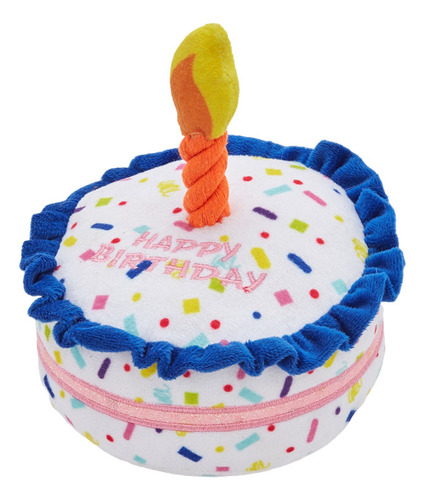 Juguete Para Perro Peluche Con Sonido Torta Fofos Blanco Torta Cumpleaños
