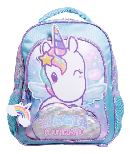 Mochila Para Niñas 182601 Diseño Unicornio Color AQUA MORADO Onix