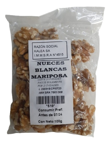 Nueces Mariposas Blancas 100g Lleve 3 Pague 2