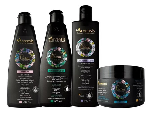 Kit Arvensis Cachos Ondulados E Cacheados Ativador 500ml