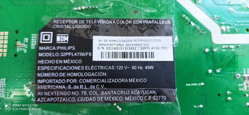 Main Philips 32pfl4756/f8 40-mt14a3-mag2hg