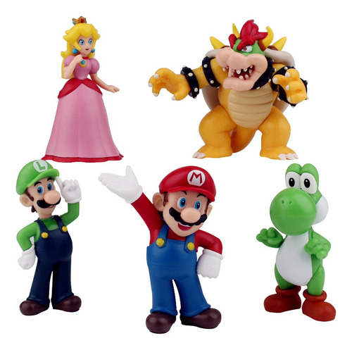 Figuras Mario Bros Luigi Yoshi Donkey Kong Princesa- Set 5u