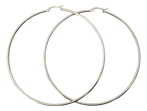 Argollas Para Mujer Liso Acero Quirúrgico Plateado