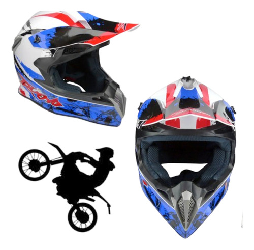 Casco Para Motocross Pro-biker, White Knight Trueno Pro-188.