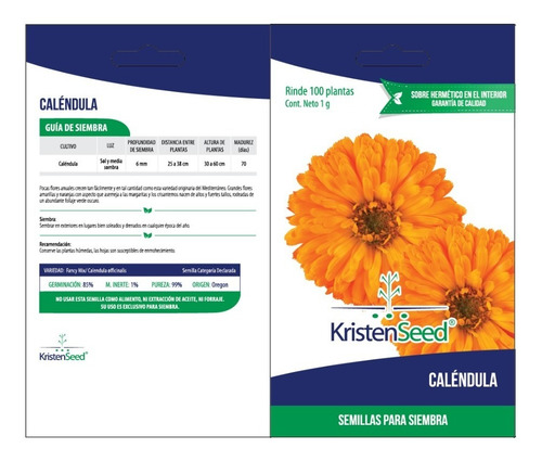 Sobrecitos De Semilla De Flor Caléndula Con 10 Piezas
