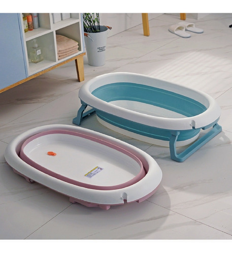 Imagen 7 de 7 de Bañito Bebé Plegable Oval Alta Calidad 82x50x22.5cm