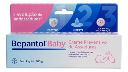 Creme Preventivo de Assaduras sem Perfume Bepantol Baby Caixa 100g