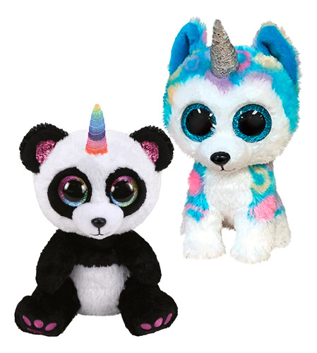 Unicornio Ty Beanie Boos Combo X2 Peluche Mediano Original 