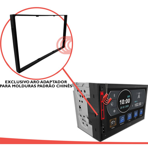 Imagem 6 de 9 de Central Multimídia Mp5 2 Din H-tech Ht-3020 Bt Espelhamento