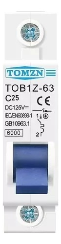 Disjuntor Corrente Continua Monopolar Energia Solar 25a 125v