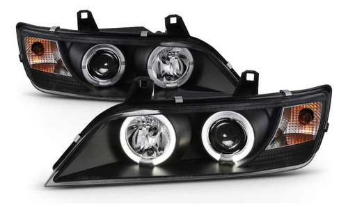 Para Bmw Led Halo Black Housing Proyector Faro Ensamblaje