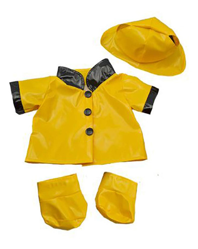 Set De Ropa Rain Slicker Con Sombrero Y Botas Para Osito De