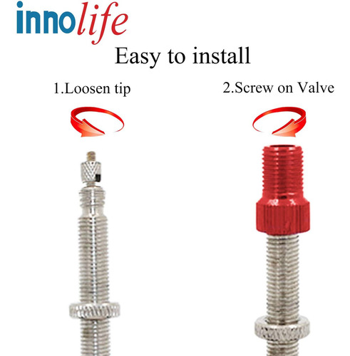 Innolife Aluminio Presta To Schrader Convertidor Adaptador D