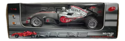 Juguete Auto F1 A Escala 1:18 Con Luces Y Sonido De Fricción Gris