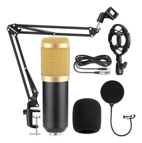 Kit Micrófono Estudio Condensador Profesional Soporte Brazo