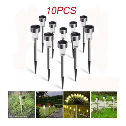 10pc Solar Led Jardín Césped Lámpara