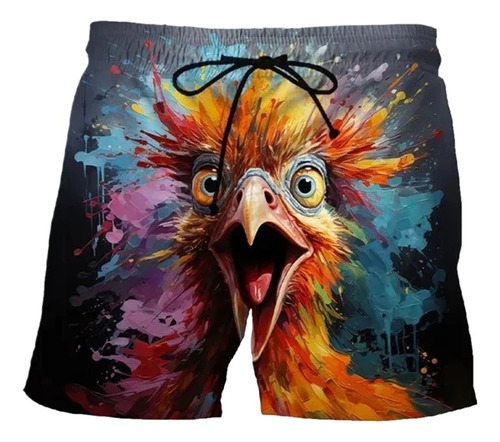 Pantalones Cortos De Surf Con Estampado 3d De Gallo