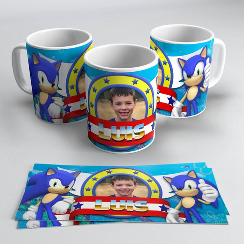 Imagen 1 de 10 de Plantillas Para Tazas Infantiles Sonic Sublimacion