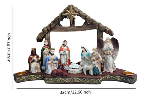 Juego De Figuras De Belén Navideño, Figuras De Resina,