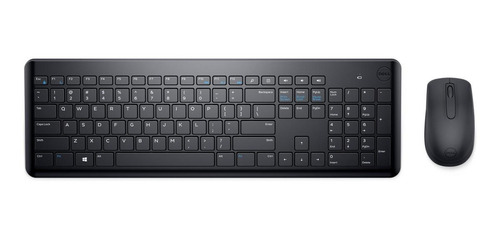 Imagen 1 de 5 de Kit de teclado y mouse inalámbrico Dell KM117 Español de color negro