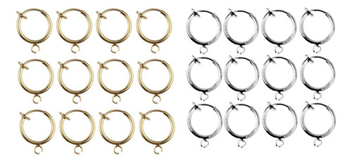 24pcs Hombres Mujeres Plata / Oro Aro Falso Nariz Labio