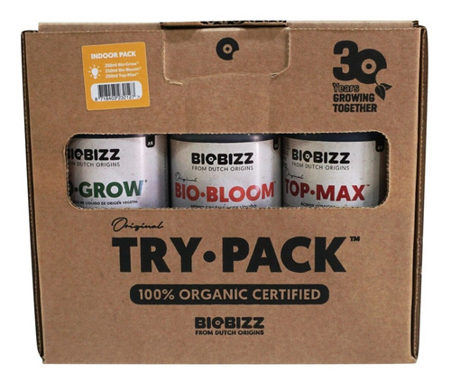 Trypack Biobizz Indoor Original 250ml Fertilizante Organico 