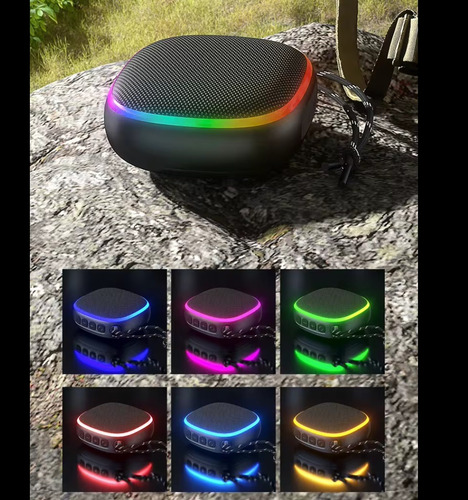 2 Pack Bocina Portatil Bluetooth 5.3 Luz Rgb Ipx5 5-7h Mo1 Color Negro