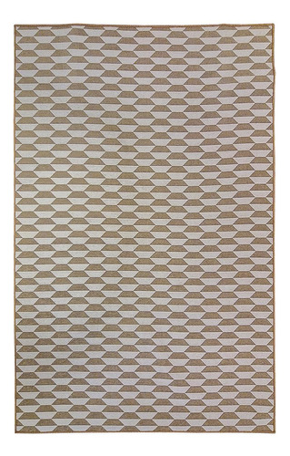 Tapete Sala Decorativo 50x150 Cm Geometrico Colmeia Bege