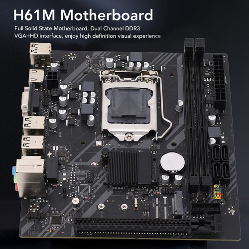 Placa Base H61m 1155 Pines Ddr3 Interfaz Hd De Doble Canal