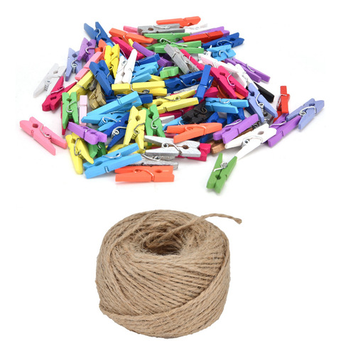 Miniclip, 100 Unidades, Color Madera, Madera, Abedul, Tarjet