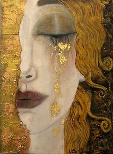 Cuadro Moderno   Lagrimas De Freya   Klimt 70x50 