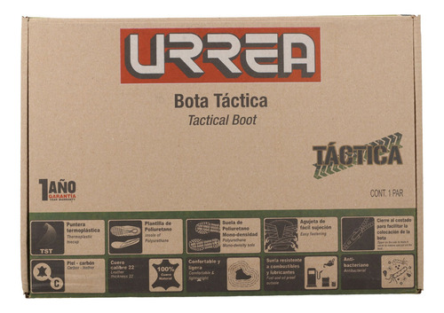 Botas De Seguridad Tácticas Con Casquillo 30cm Urrea