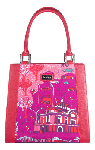 Bolsa Yaab Pineda Covalin Diseño Mi Ciudad Color Magenta