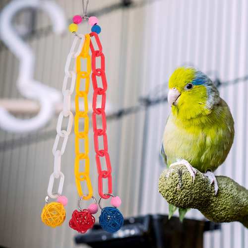 Juguete Colgante Para Pájaros Con Forma De Jaula, Cadena De
