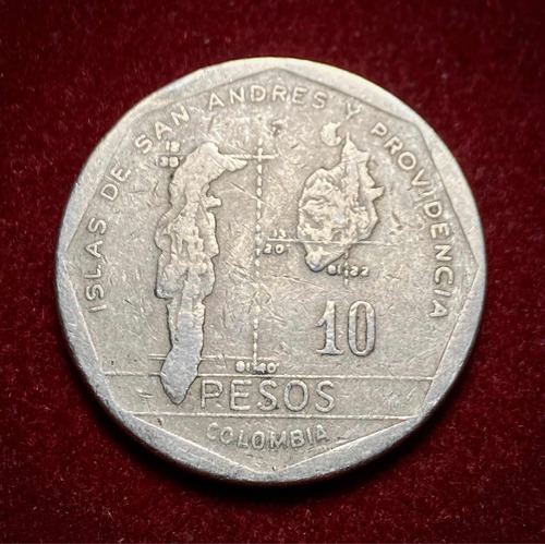 Moneda 10 Pesos Colombia 1981 San Andrés Km 270 Cordoba