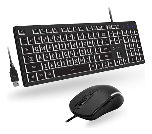 Combinación Teclado Y Mouse Con Impresión Grande Alto X9 Ver