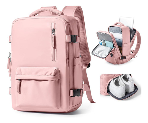 Mochila Multifuncional Bolsa De Viaje De Gran Capacidad Color Rosa