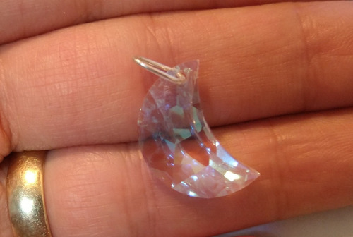 Imagem 5 de 5 de Pingente Lua 2,0 Cm Cristal Swarovski Em Prata 925