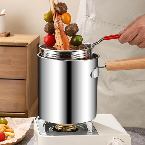 Sartén De Acero Inoxidable De 3 L Con Colador Sin Pinzas