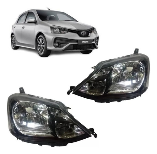 Par Farol Etios 2012 A 2018 Moldura Negra Black Friday