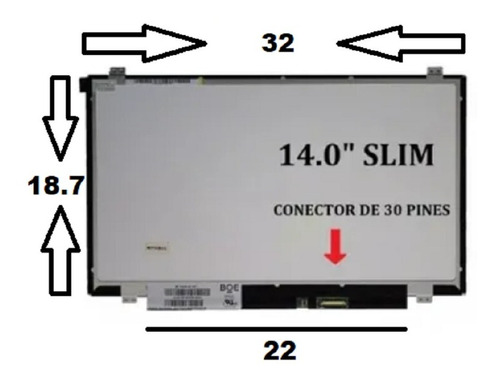 Display Pantalla B140han01.2 14 Slim 30 Pines 1920x1080 Full