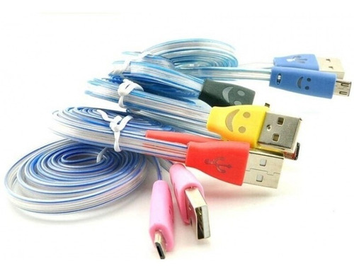 Cable Micro Usb Android V8 Luminoso Luz Led Datos Y Carga