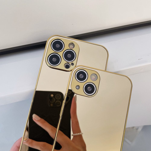 Funda Protectora Acrílica Efecto Espejo Para iPhone X Xs Max Xr 11 12 13 14 15 16 Pro Max 14plus 15plus 16plus