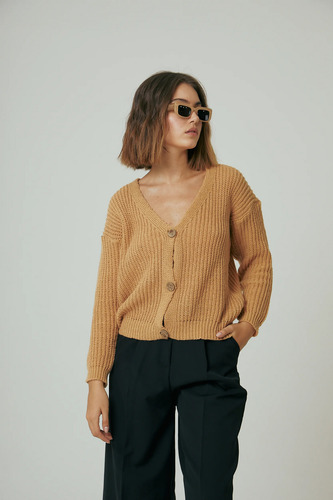 Sweater Saco Ancho Con Botones Oversized